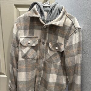 Plaid Hooded Jacket - lined